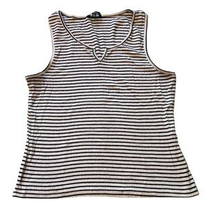 V Split Striped Tank Top